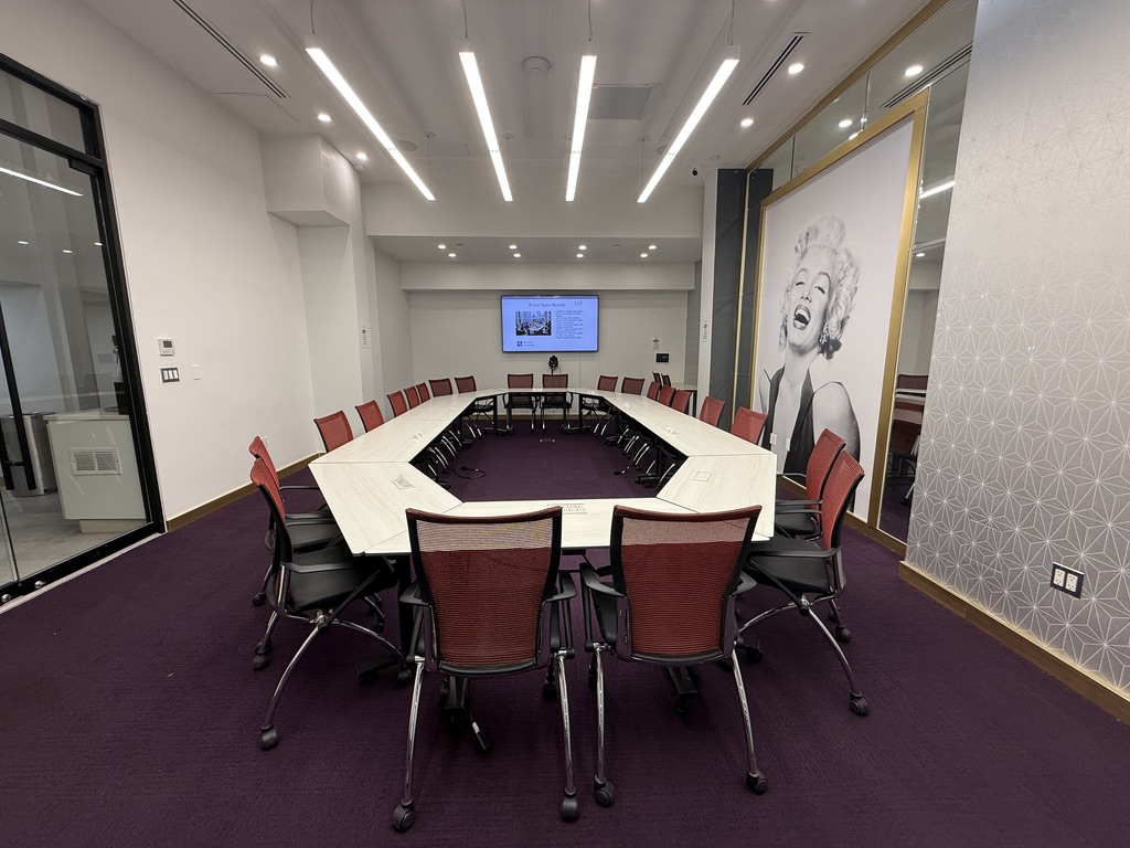 Virtual office conference room set up for Advocacy Hour