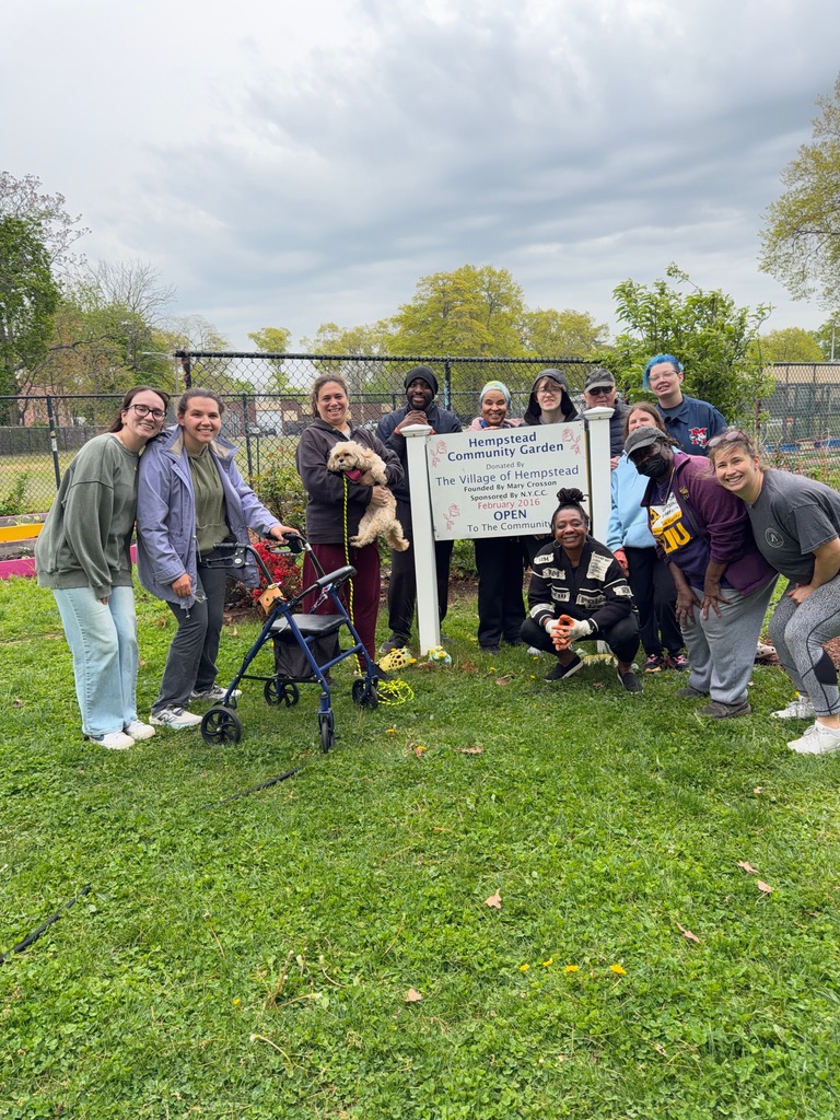 Members gathered at the Hempstead Community Garden